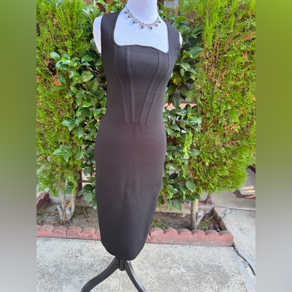Express Black Midi Bodycon Dress
